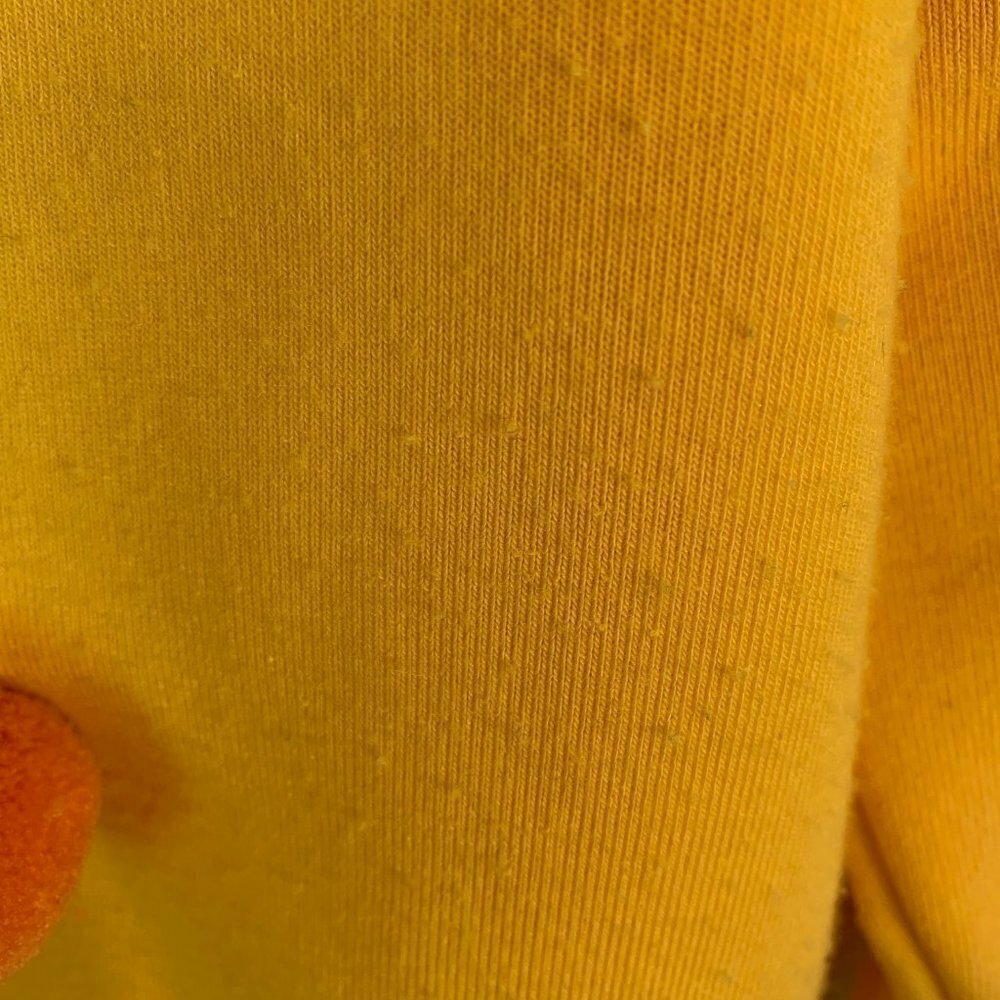 Classic Retro Candy DOTS Yellow Pom Pom Sweatshirt Pullover Sweater S HAS PILING - Picture 5 of 5